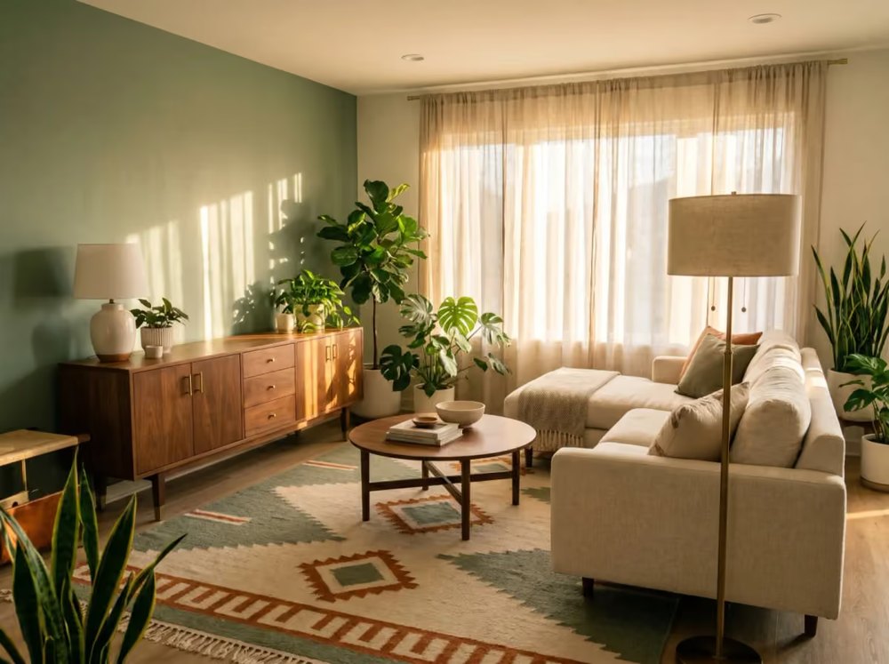 Finished living room design